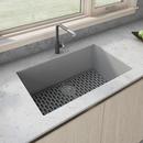 Ruvati Silver Grey 30 x 17-1/4 in. No Hole Granite Composite 1 Bowl Undermount Kitchen Sink 