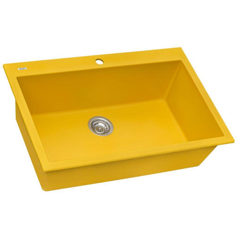 Ruvati Midas Yellow 33 x 22 in. 1 Hole Granite Composite 1 Bowl Drop-in Kitchen Sink 