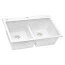 Ruvati Arctic White 33 x 22 in. 1 Hole Granite Composite 2 Bowl Drop-in Kitchen Sink 
