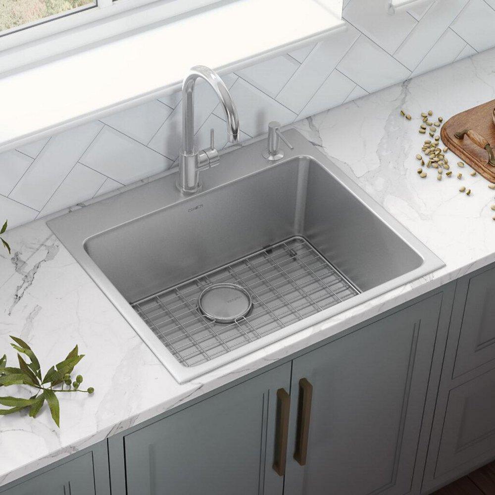 Ruvati 23-3/8 x 20-5/8 in. 2 Hole 1 Bowl Drop-in Kitchen Sink 