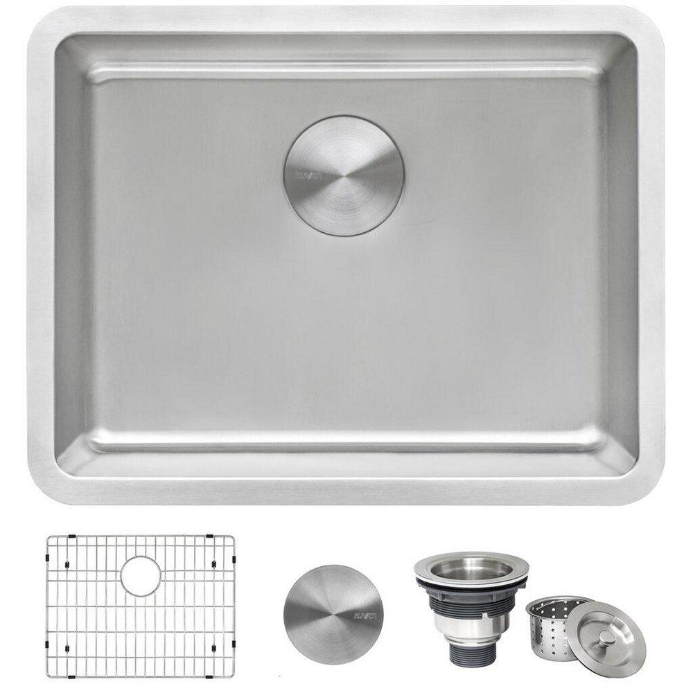Ruvati 23 x 18 in. No Hole 1 Bowl Undermount Kitchen Sink 