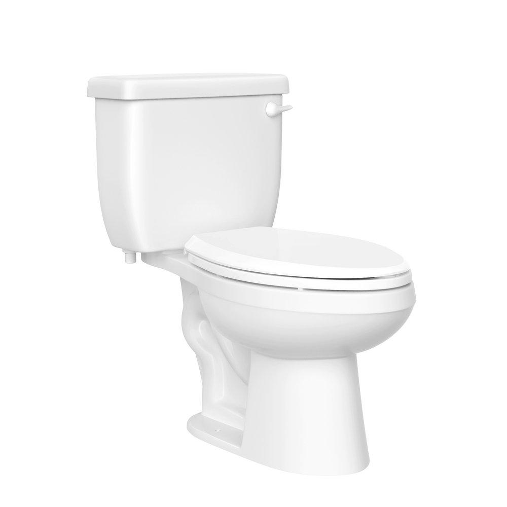 1.28 gpf Elongated Two Piece Toilet in White 