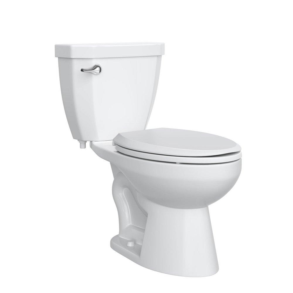 1.28 gpf 10 in. Rough-In Round Two Piece Toilet in White 