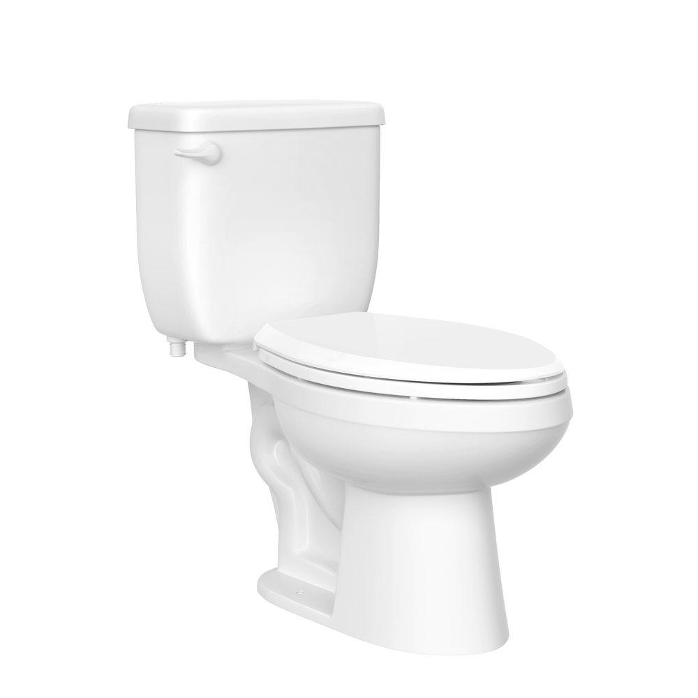1.0 gpf Elongated Two Piece Toilet in White 