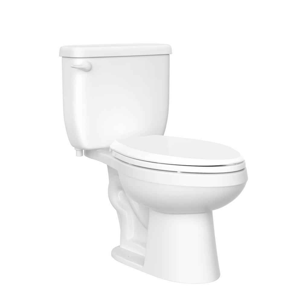 1.0 gpf Elongated Two Piece Toilet in White 