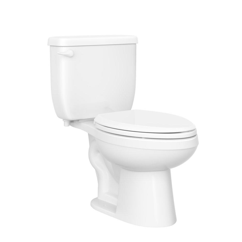 1.0 gpf Round Two Piece Toilet in White 