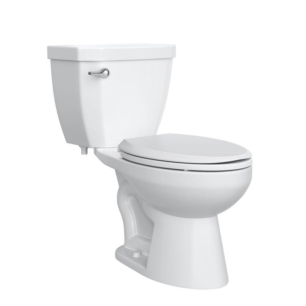 1.28 gpf 14 in. Rough-In Round Two Piece Toilet in White 