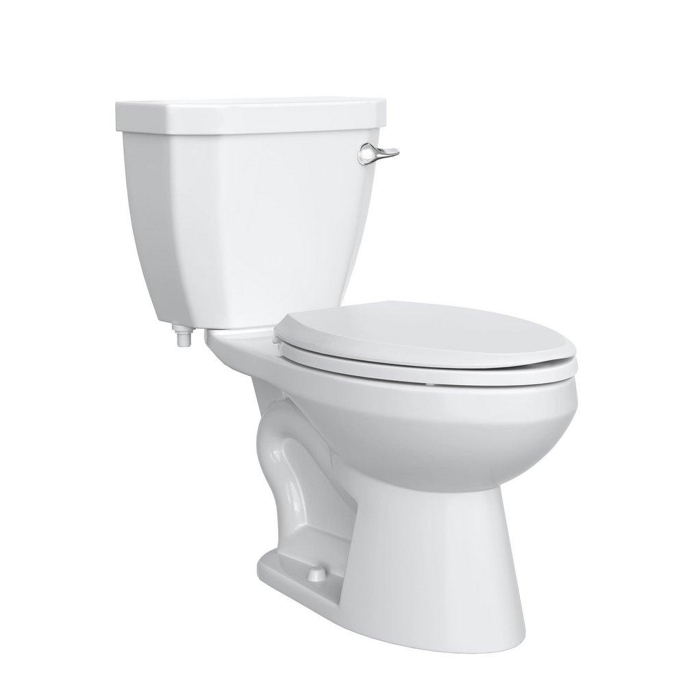 1.28 gpf Elongated Two Piece Toilet in White with Right Hand Lever 