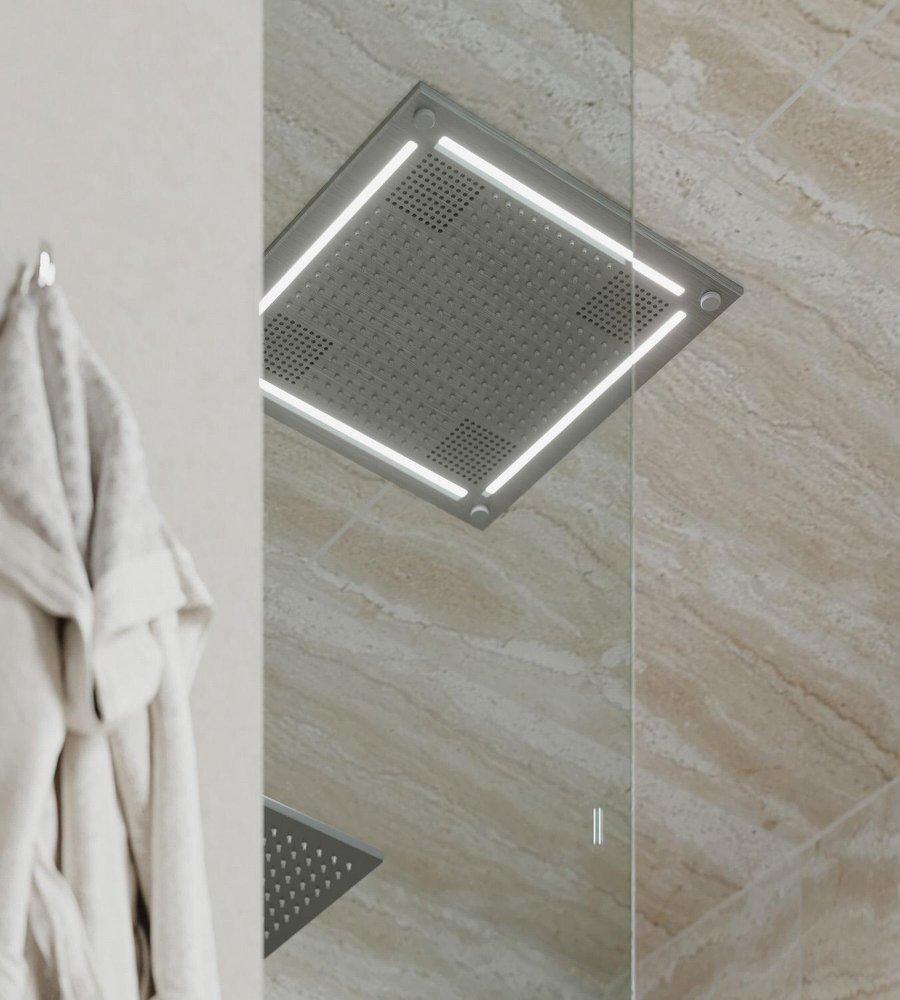 Thermasol Satin Brass 100W Rain System 