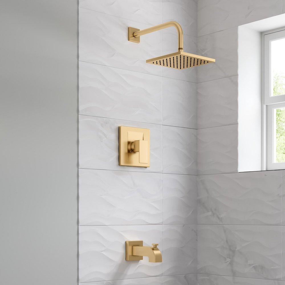 PROFLO&reg; Matte Black Single Handle Bathtub & Shower Faucet 