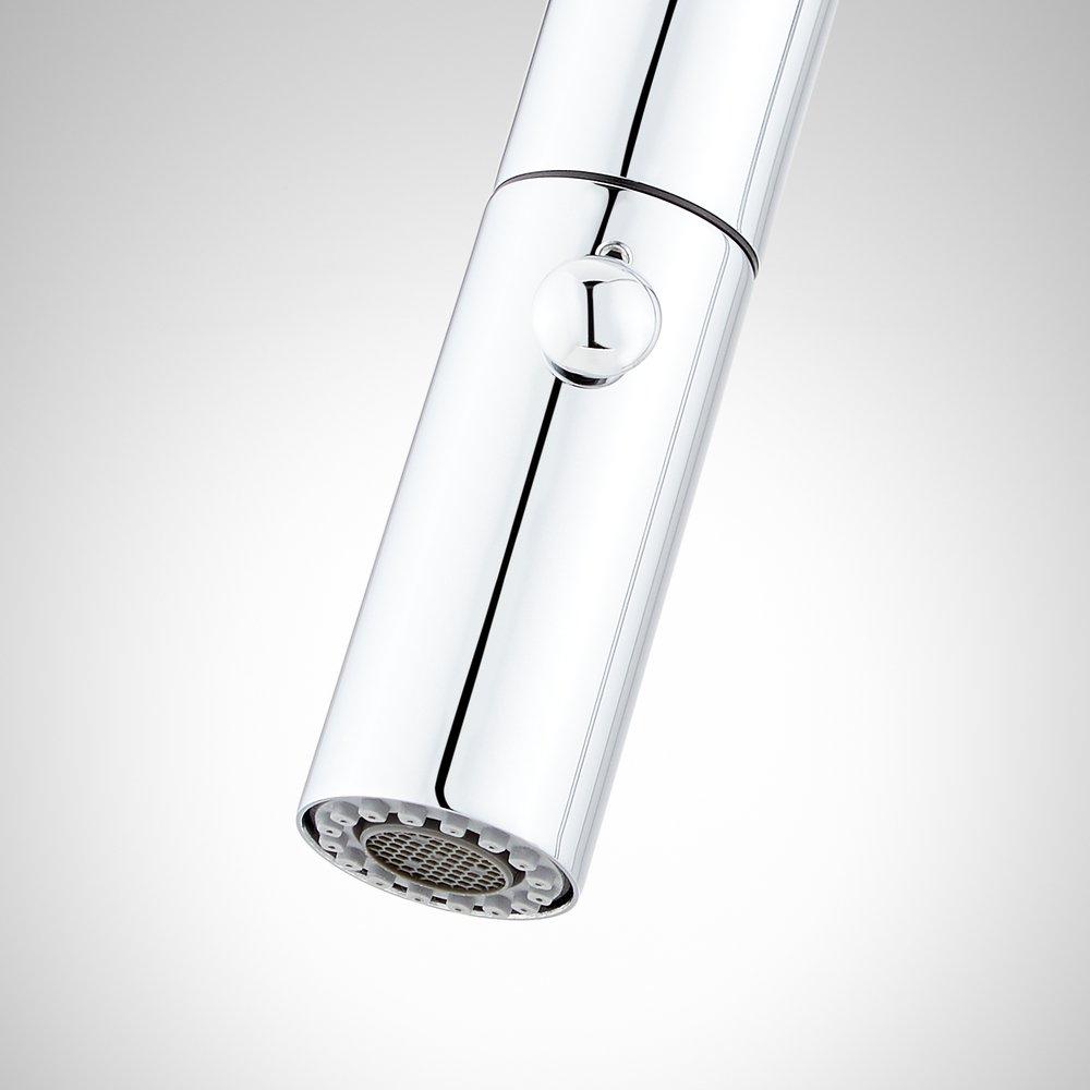 Signature Hardware Chrome Bridge Pull Down Kitchen Faucet 