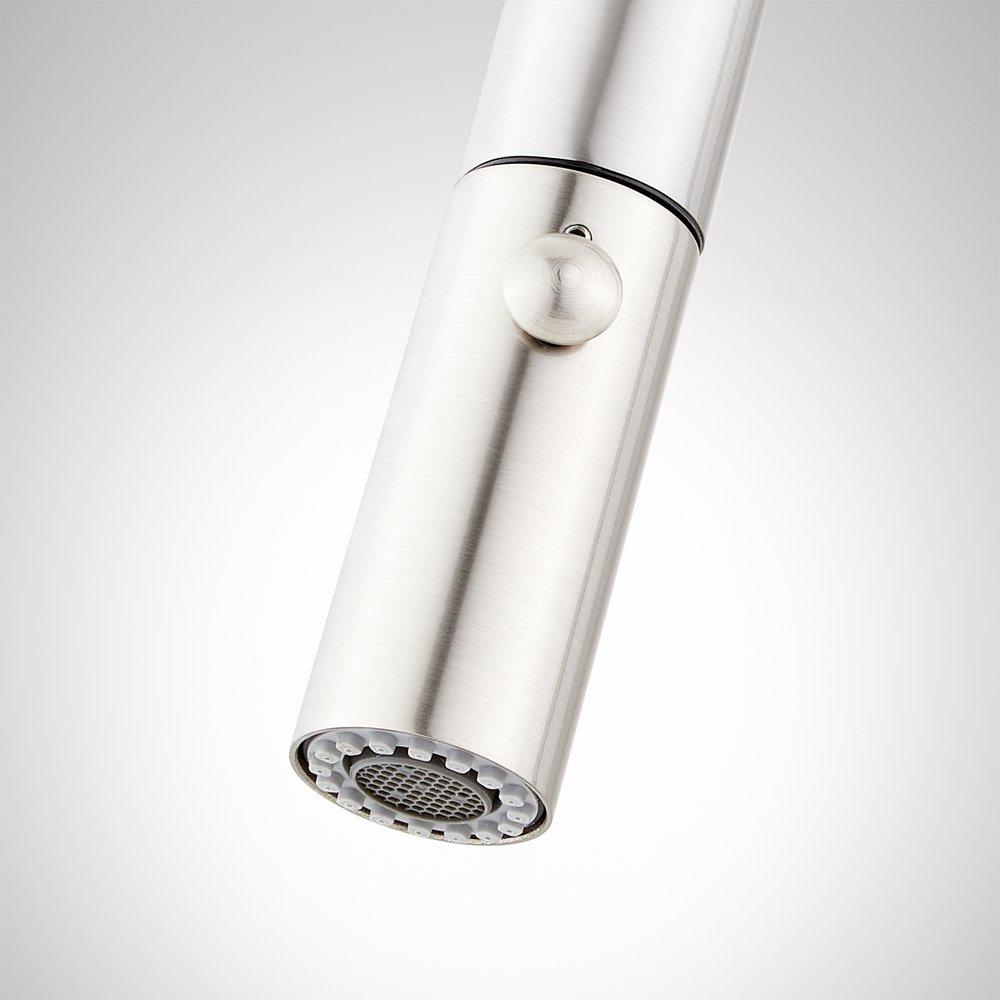 Signature Hardware Brushed Nickel Bridge Pull Down Kitchen Faucet 