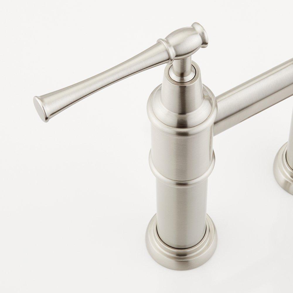 Signature Hardware Brushed Nickel Bridge Pull Down Kitchen Faucet 