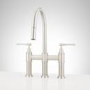 Signature Hardware Brushed Nickel Bridge Pull Down Kitchen Faucet 