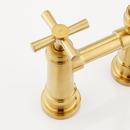 Two Handle Bridge Kitchen Faucet with Side Spray in Brushed Gold 