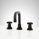 Signature Hardware Matte Black Two Handle Widespread Bathroom Sink Faucet 