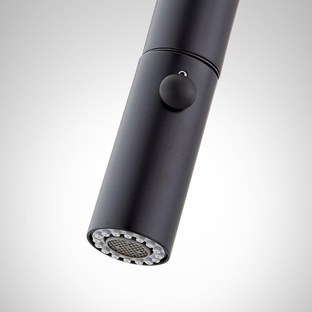 Signature Hardware Matte Black Bridge Pull Down Kitchen Faucet 