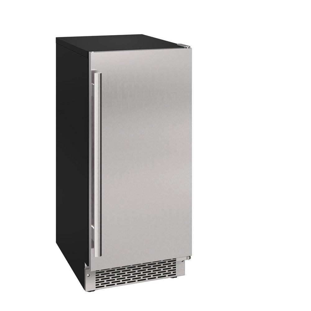 15" Built-In Indoor Gourmet Ice Maker with Drain Pump and Right Hinge in Stainless Steel 