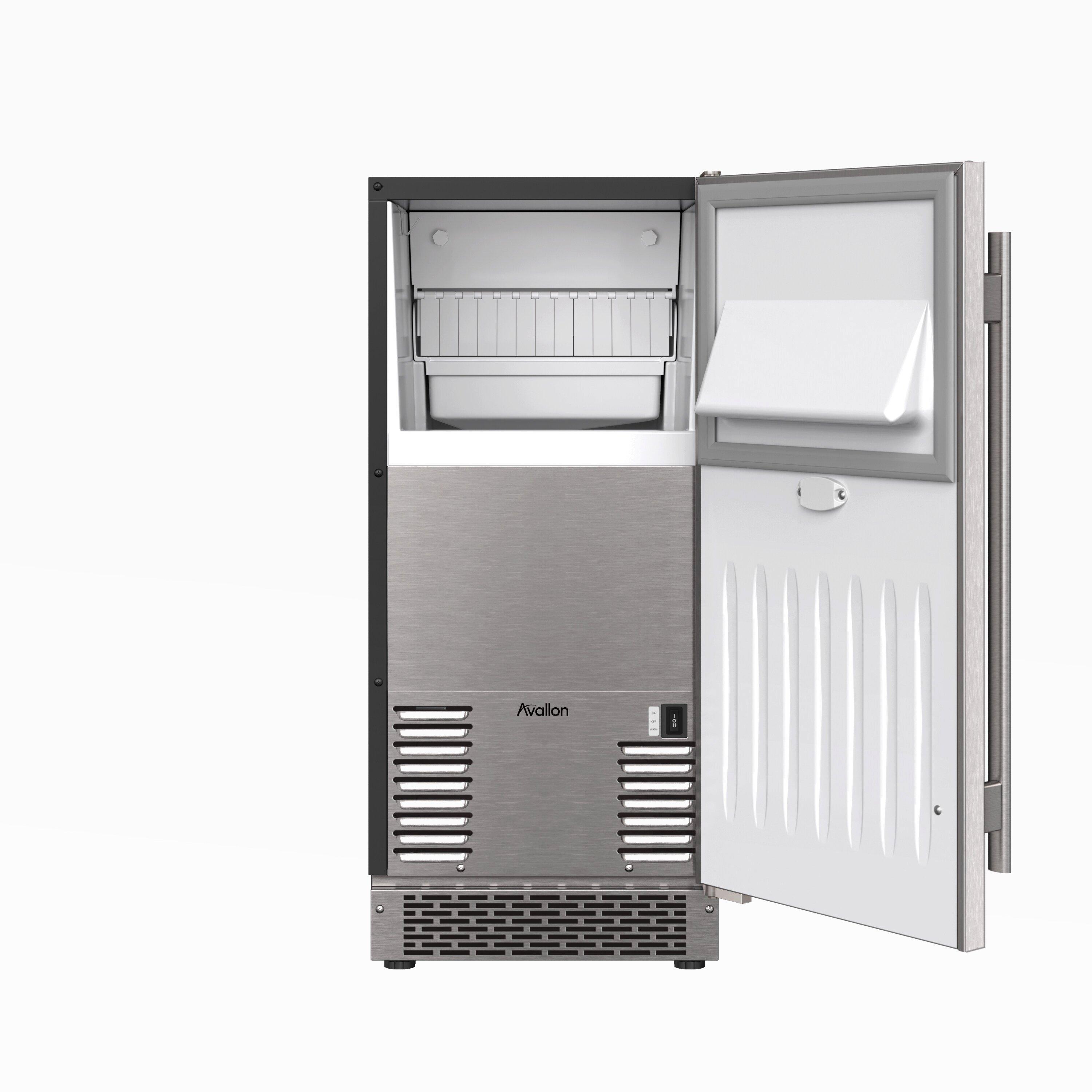 Avallon Stainless Steel 23-1/4 x 33-3/4 in. 26 lb. Rectangular Ice Maker 
