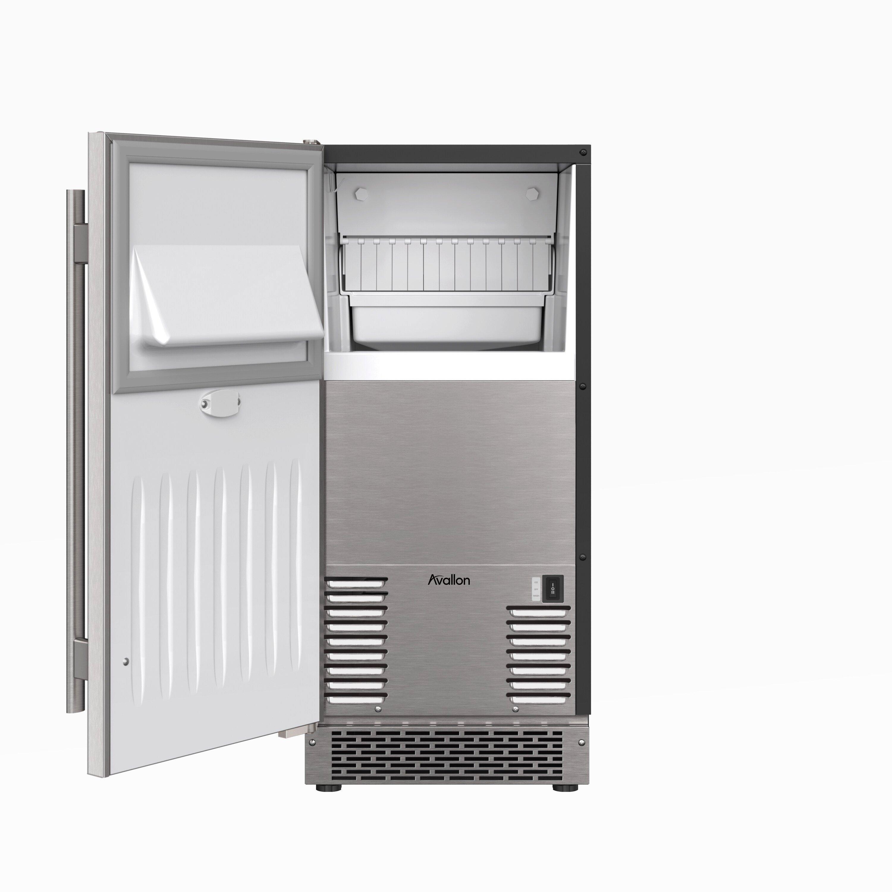 Avallon Stainless Steel 23-1/4 x 33-3/4 in. 26 lb. Rectangular Ice Maker 