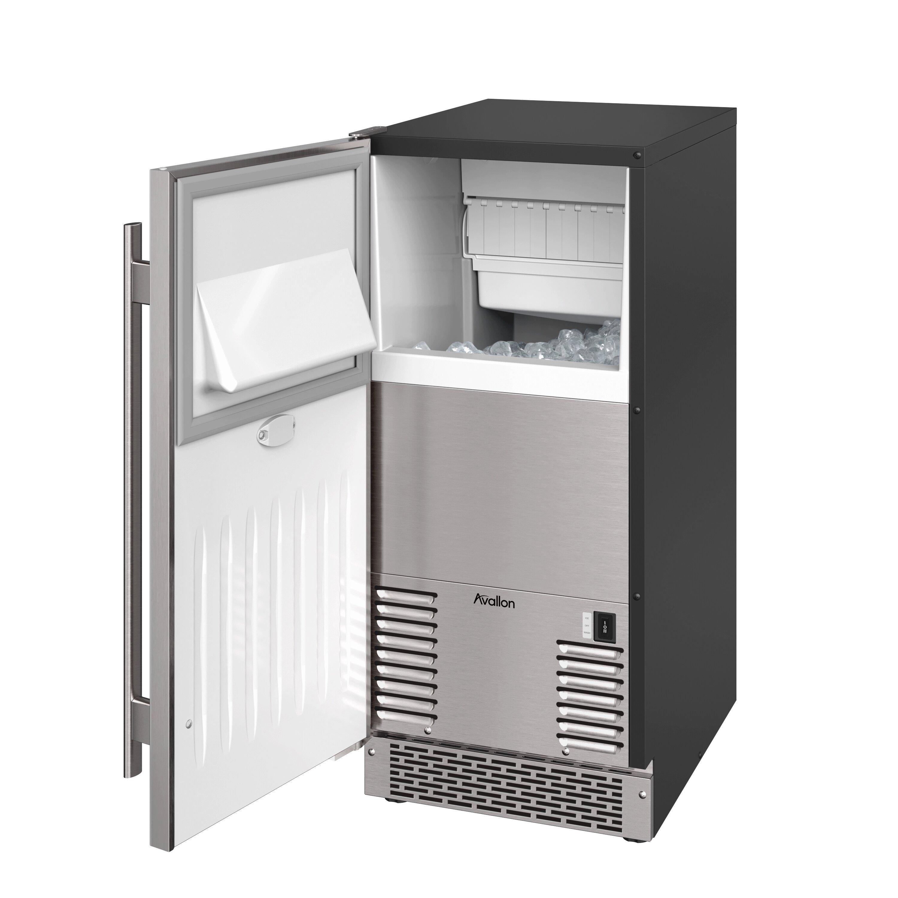 Avallon Stainless Steel 23-1/4 x 33-3/4 in. 26 lb. Rectangular Ice Maker 
