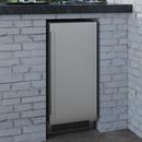 15" Built-In Outdoor Gourmet Ice Maker with Drain Pump and Right Hinge in Stainless Steel 