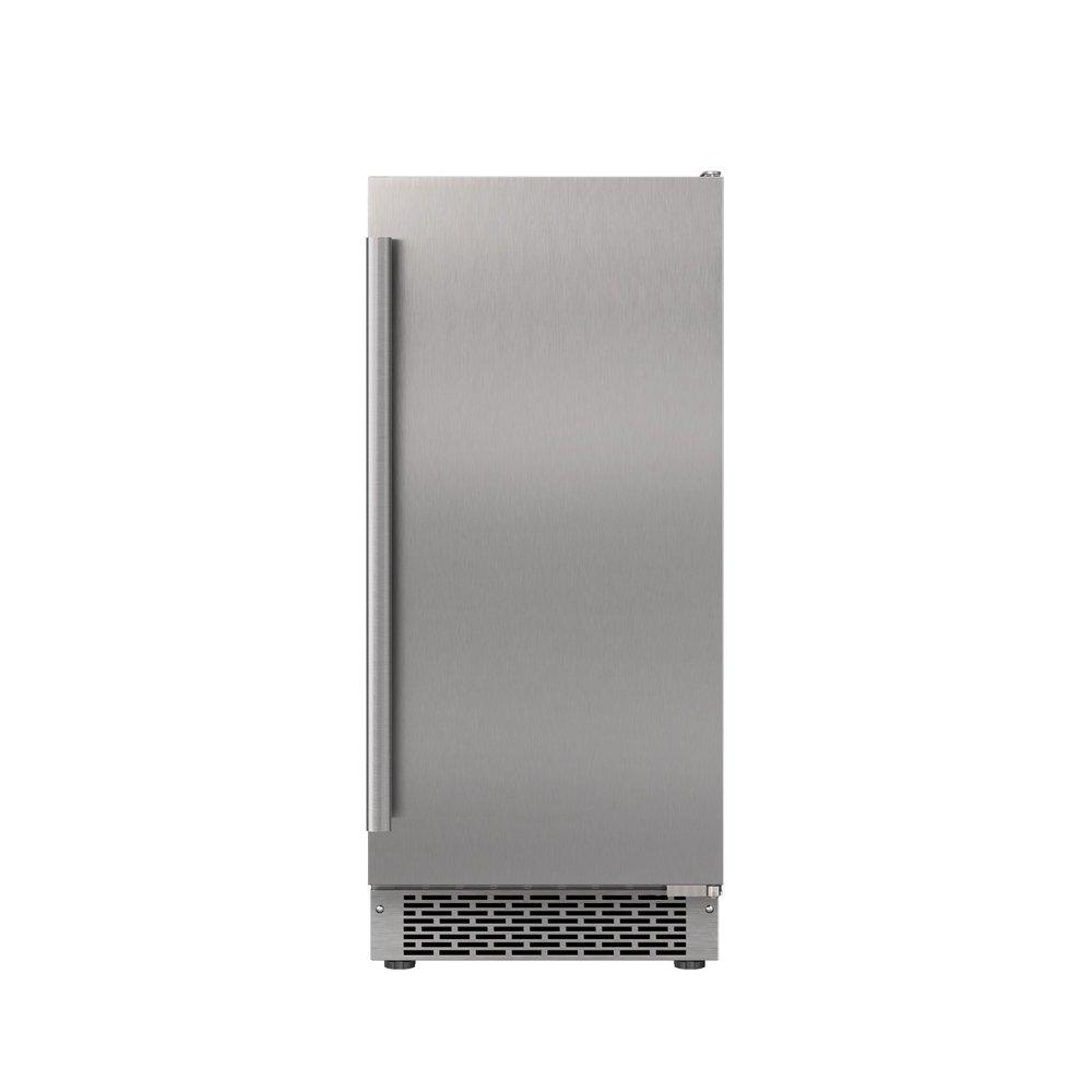 15" Built-In Outdoor Gourmet Ice Maker with Drain Pump and Right Hinge in Stainless Steel 