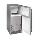 15" Built-In Outdoor Gourmet Ice Maker with Drain Pump and Right Hinge in Stainless Steel 