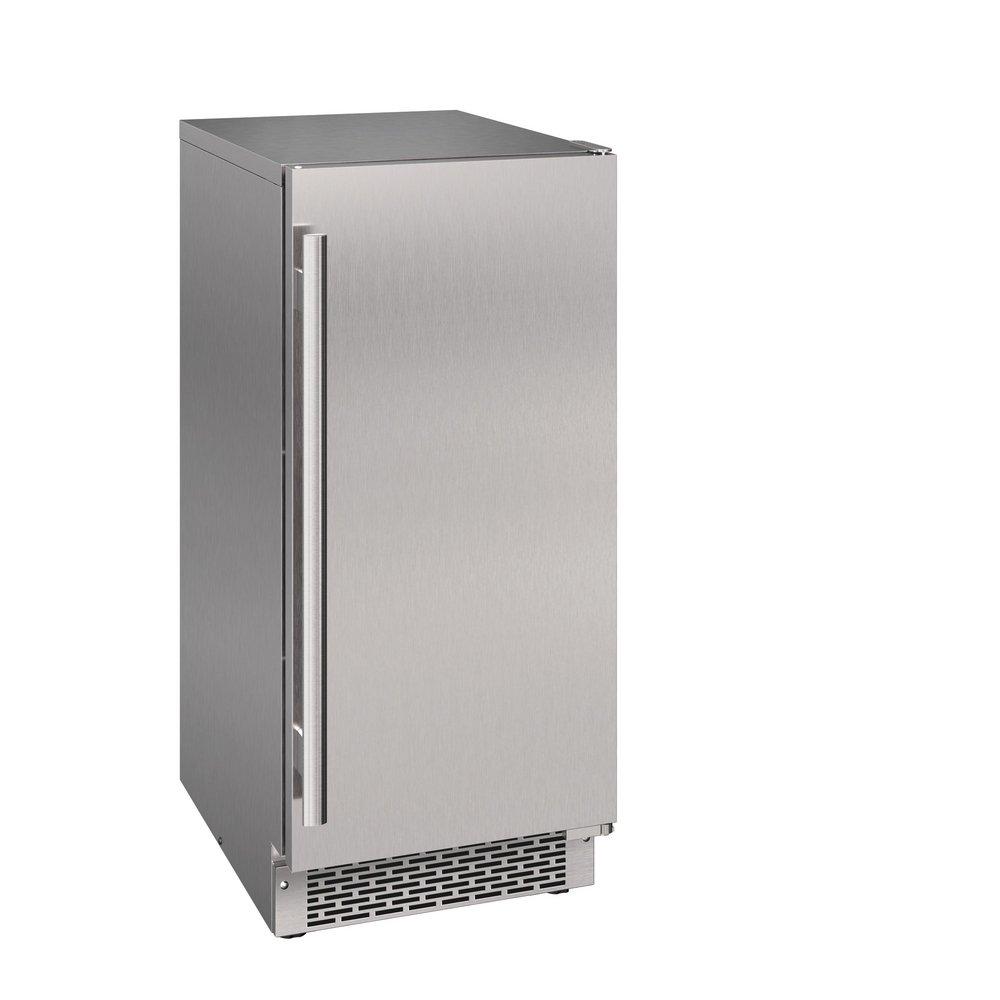 15" Built-In Outdoor Gourmet Ice Maker with Drain Pump and Right Hinge in Stainless Steel 