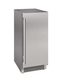 15" Built-In Outdoor Gourmet Ice Maker with Drain Pump and Right Hinge in Stainless Steel