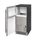 15" Built-In Indoor Gourmet Ice Maker with Gravity Pump and Left Hinge in Stainless Steel 