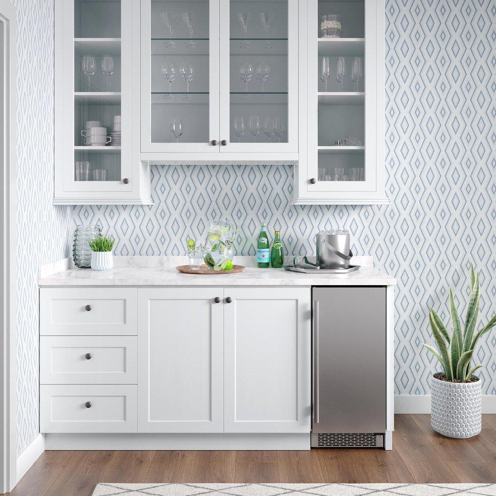 15" Built-In Indoor Gourmet Ice Maker with Gravity Pump and Right Hinge in Stainless Steel 