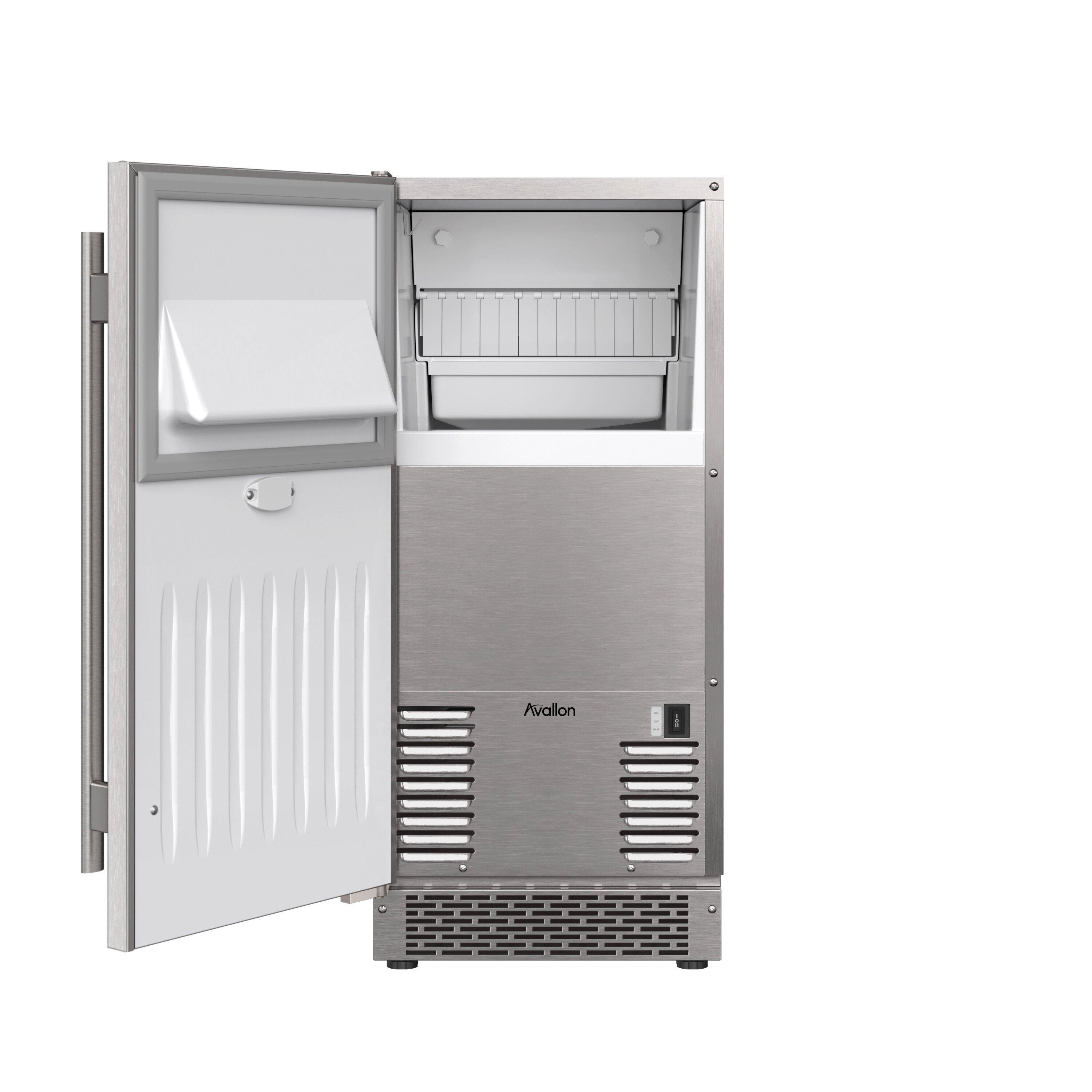 Avallon Stainless Steel 23-1/4 x 33-3/4 in. 26 lb. Rectangular Ice Maker 