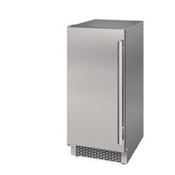 15" Built-In Outdoor Gourmet Ice Maker with Drain Pump and Left Hinge in Stainless Steel