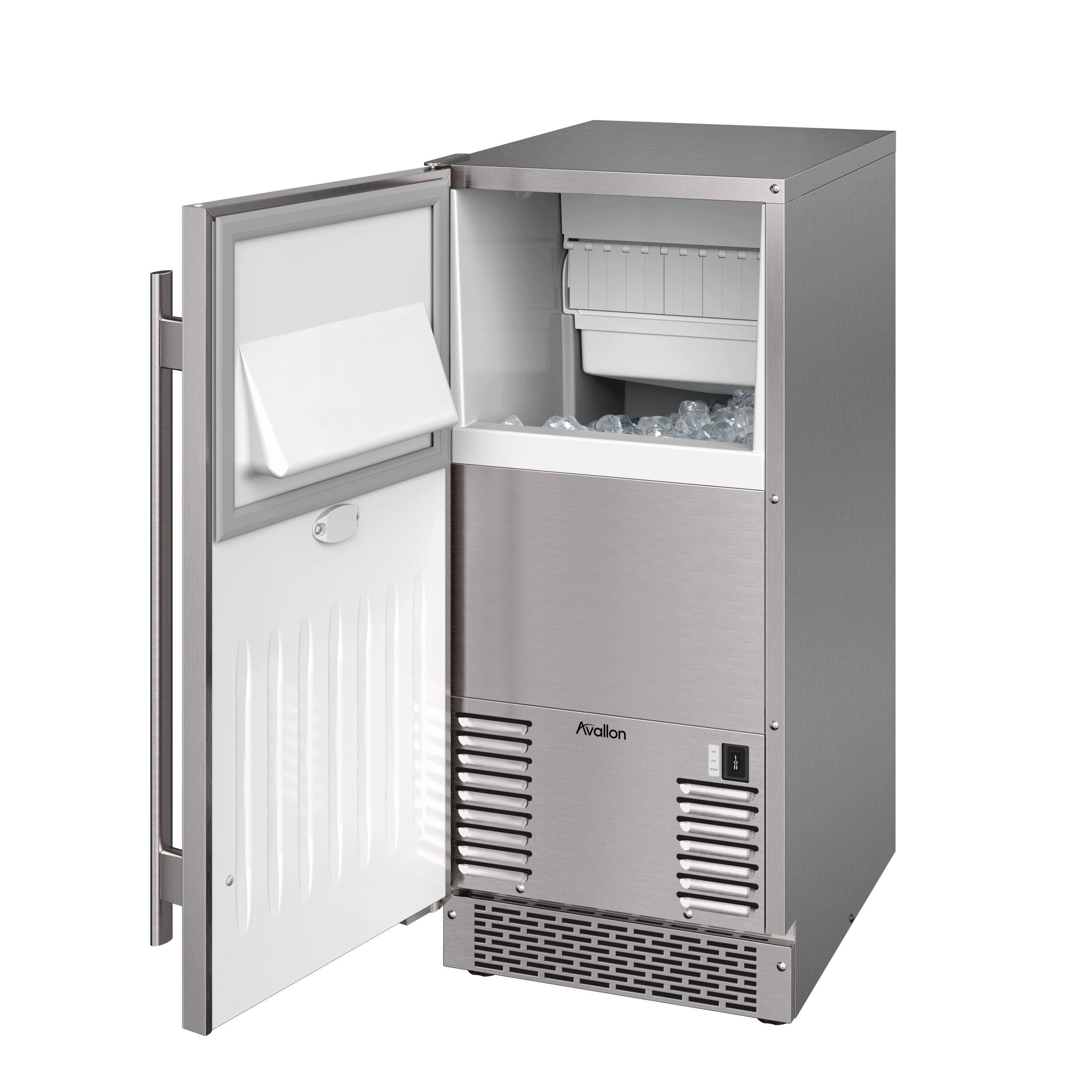 Avallon Stainless Steel 23-1/4 x 33-3/4 in. 26 lb. Rectangular Ice Maker 