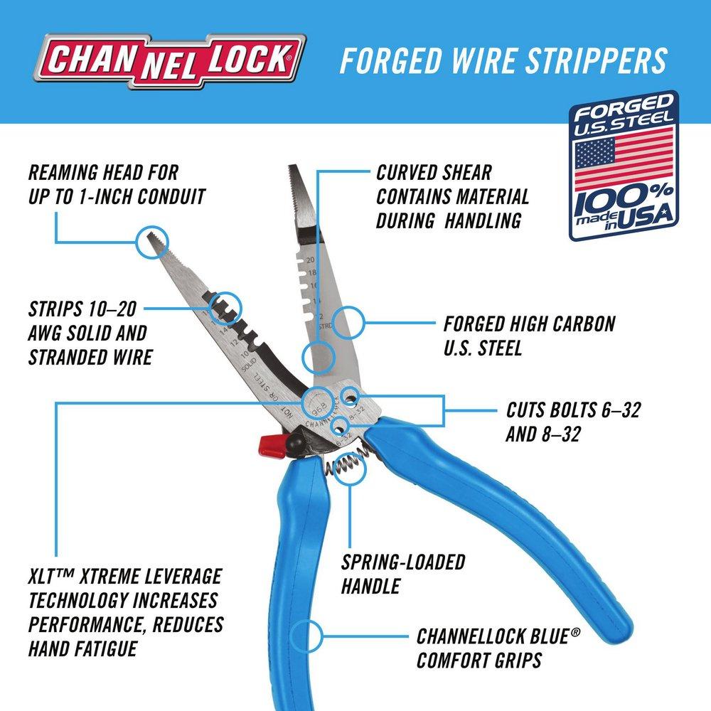 CHANNELLOCK&reg; Polished Wire Stripper 