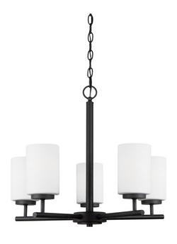 500W 5-Light Chandelier in Midnight Black