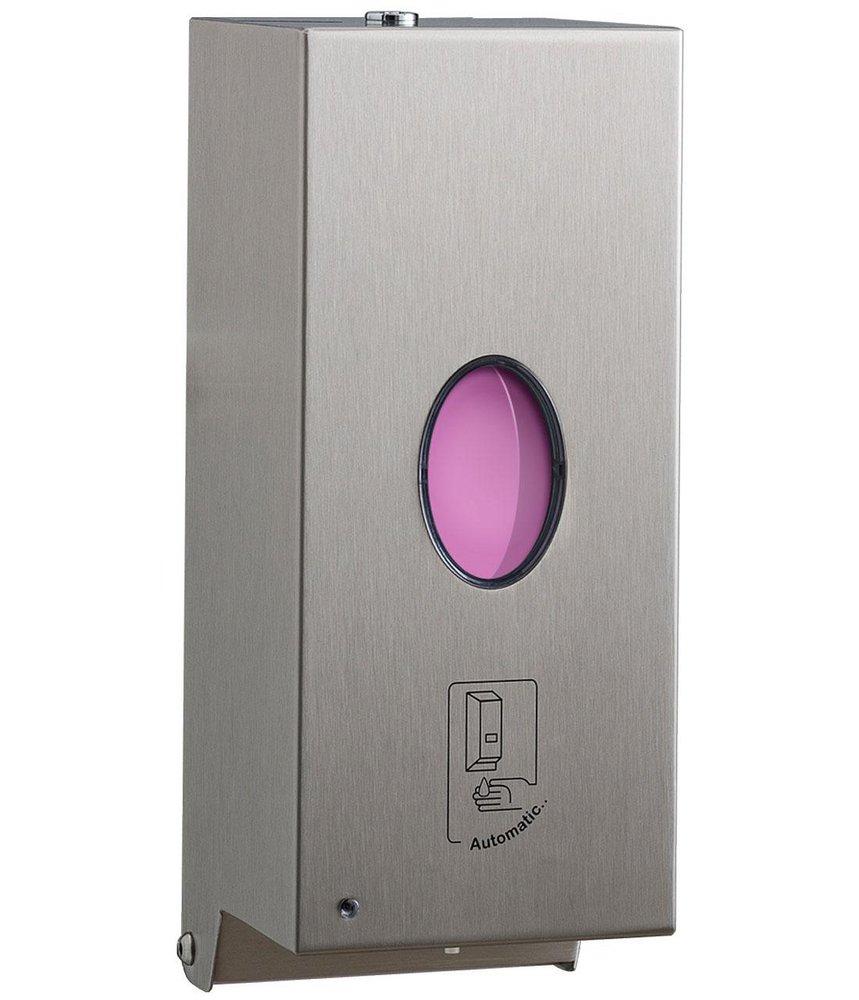 Bobrick Satin 850mL Surface Mount and Wall Mount Stainless Steel Soap & Lotion Dispenser 
