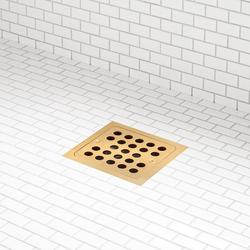 4-1/2 in. Square Shower Drain in Brushed Gold