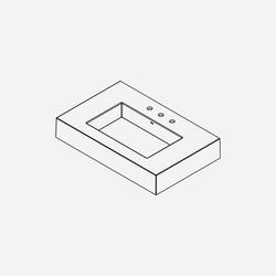 35-7/8 x 22-15/16 in. Single Bowl Stone Vanity Top in Matte White