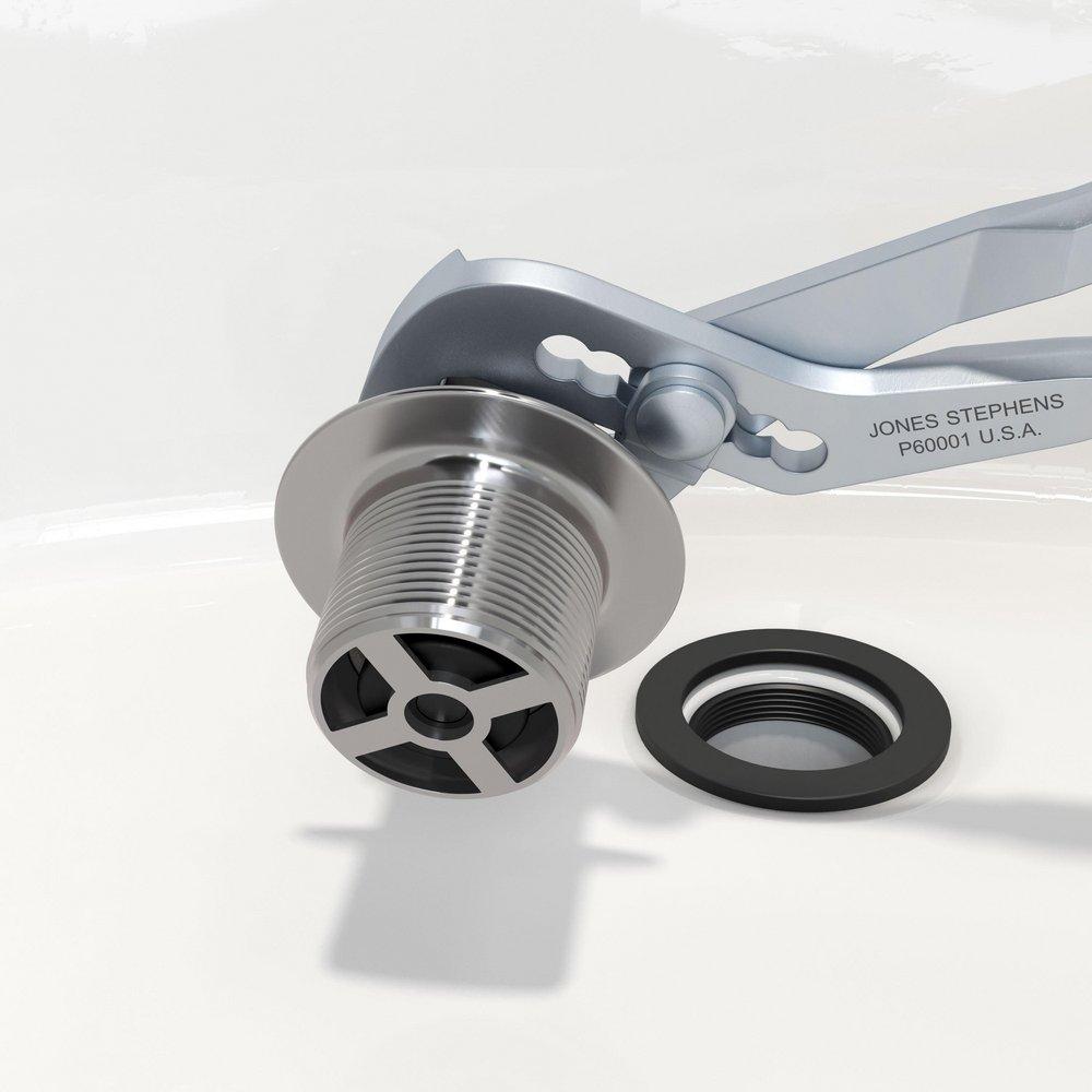 Chrome Plated One-Hole Friction Lift Tub Drain Trim Kit, Includes Two-Hole Conversion Bar 