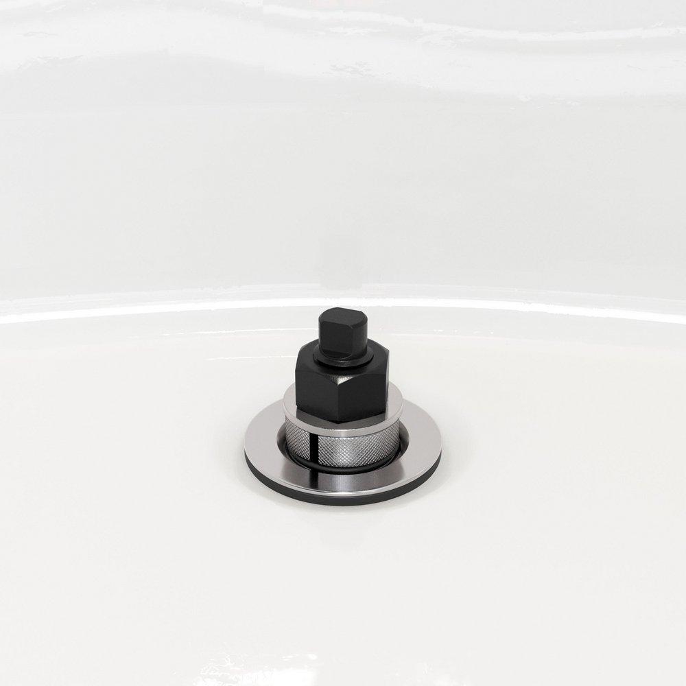 Chrome Plated One-Hole Friction Lift Tub Drain Trim Kit, Includes Two-Hole Conversion Bar 