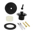 Matte Black One-Hole Friction Lift Tub Drain Trim Kit, Includes Two-Hole Conversion Bar 