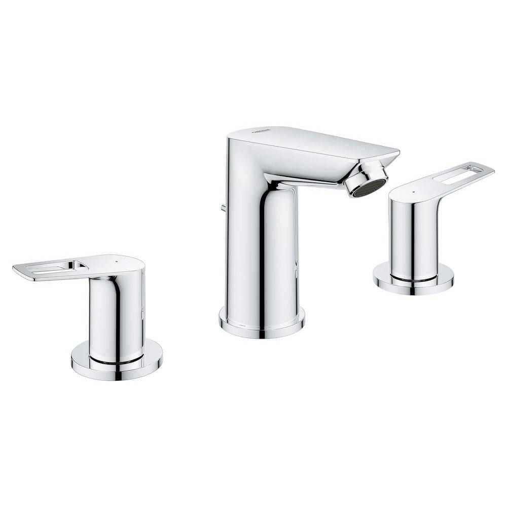 GROHE StarLight&reg; Chrome Two Handle Widespread Bathroom Sink Faucet 