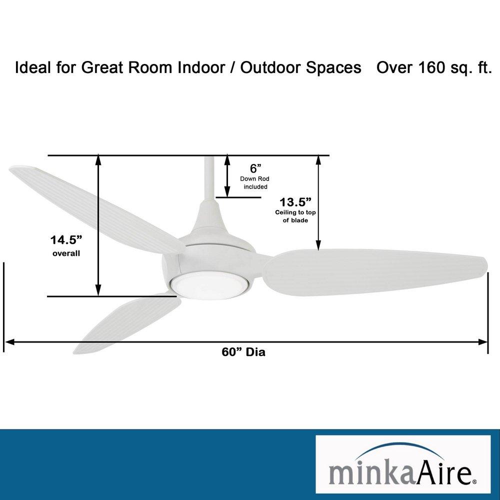 Minka Aire Flat White 60 in. 3-Blade Ceiling Fan 