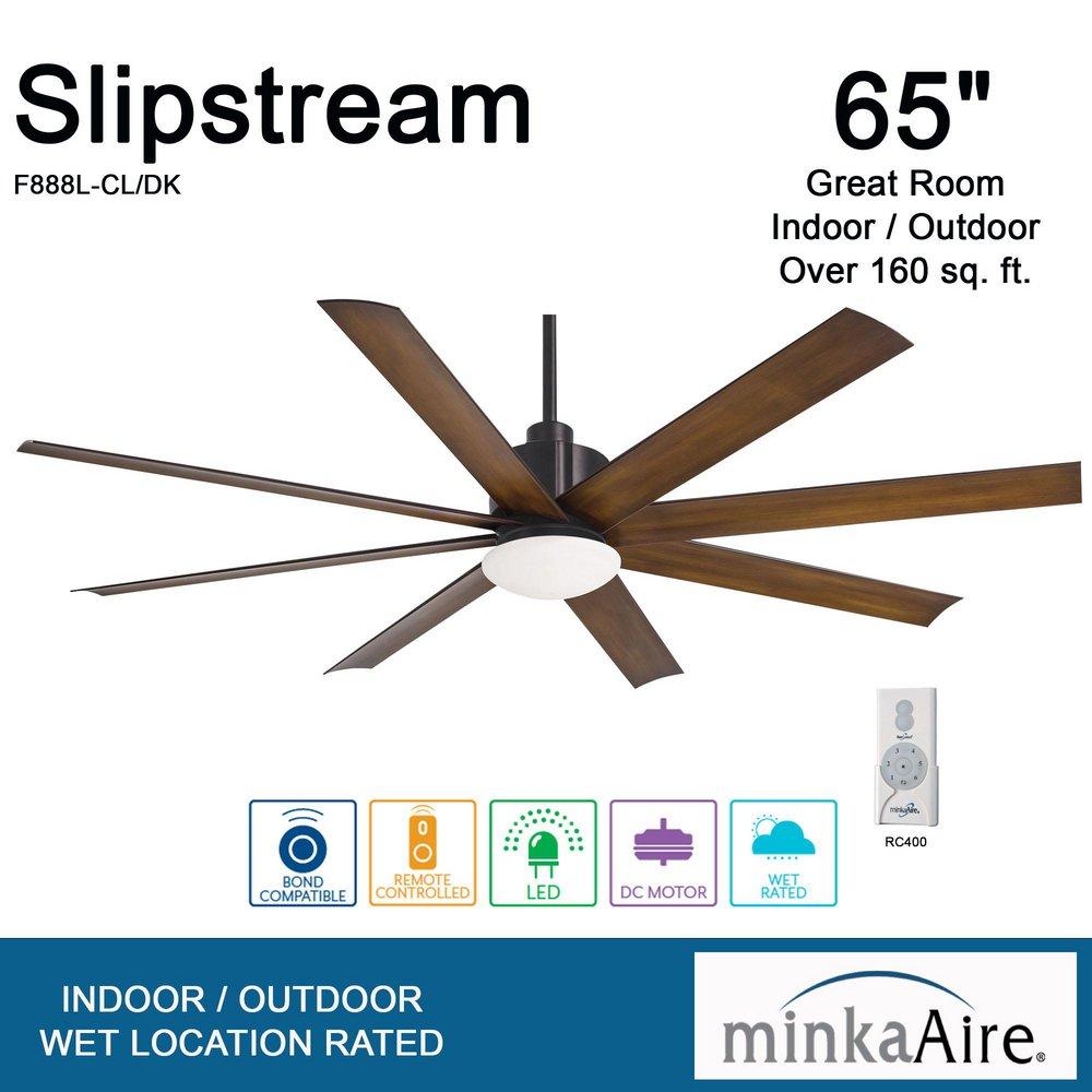 Minka Aire Coal/Distressed Koa 65 in. 8-Blade Outdoor Ceiling Fan 