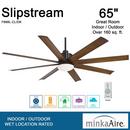 Minka Aire Coal/Distressed Koa 65 in. 8-Blade Outdoor Ceiling Fan 