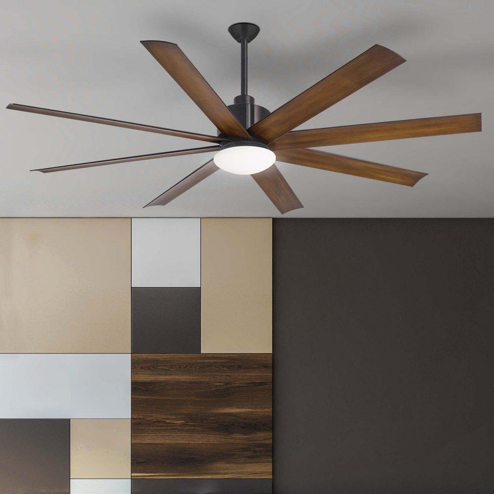 Minka Aire Coal/Distressed Koa 65 in. 8-Blade Outdoor Ceiling Fan 