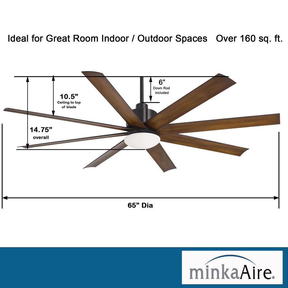 Minka Aire Coal 65 in. 8-Blade Outdoor Ceiling Fan 