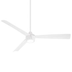 56 in. 3-Blade Indoor/Outdoor Integrated LED Ceiling Fan in Flat White